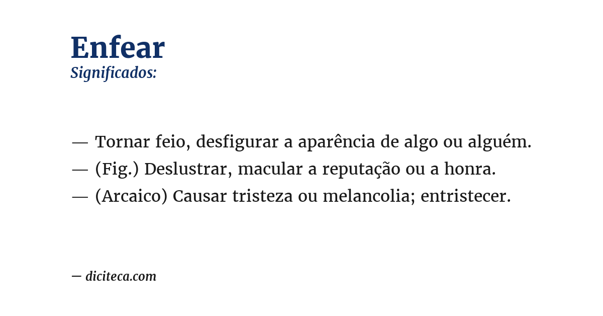 Significado de enfear