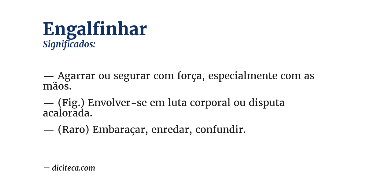 Significado de engalfinhar