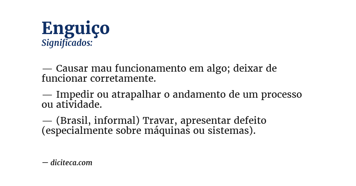 Significado de enguiço