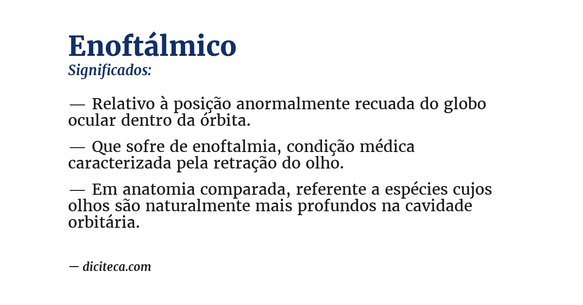 Significado de enoftálmico