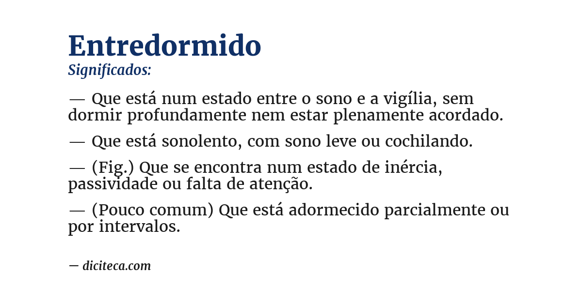 Significado de entredormido