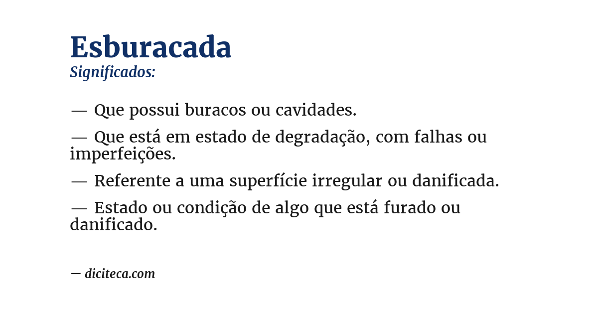 Significado de esburacada