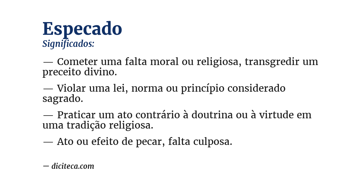 Significado de especado