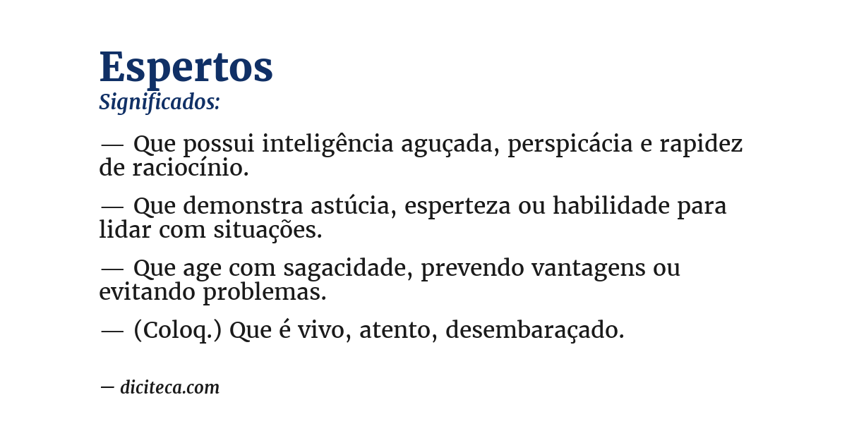 Significado de espertos