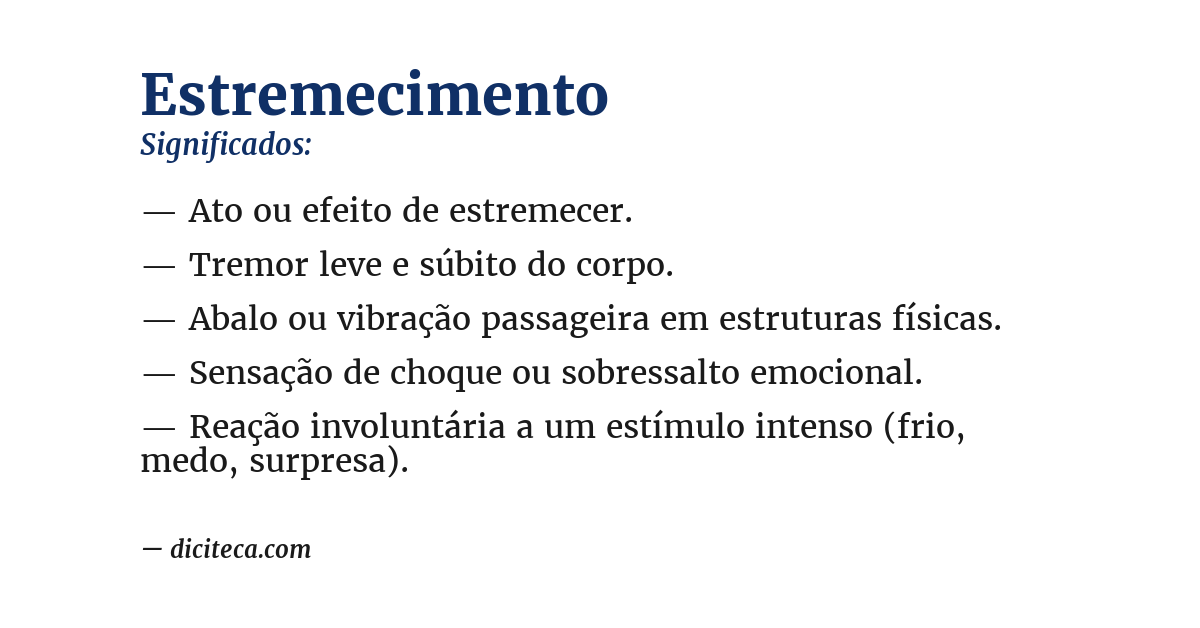 Significado de estremecimento