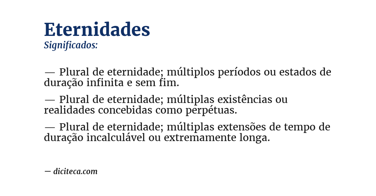Significado de eternidades