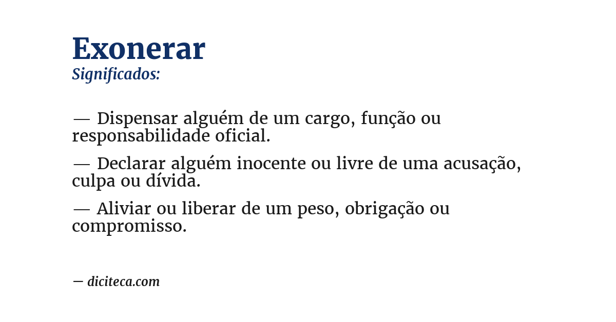 Significado de exonerar