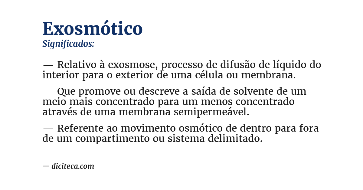 Significado de exosmótico