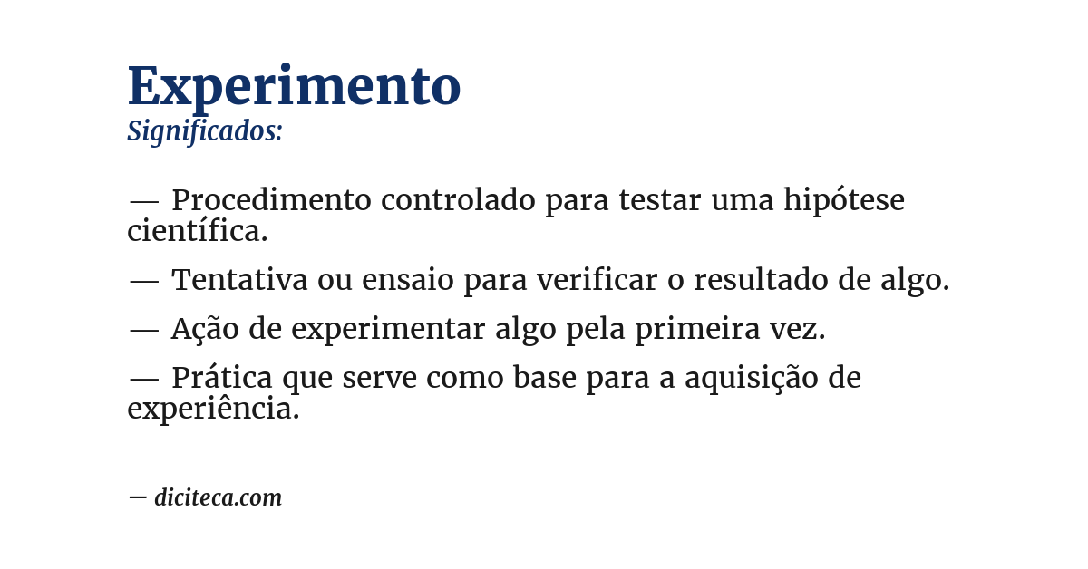 Significado de experimento