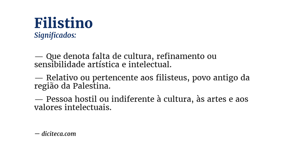 Significado de filistino