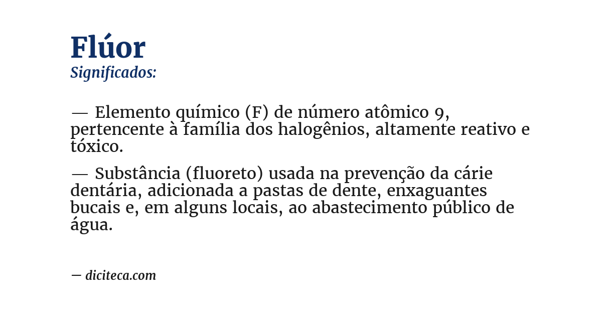 Significado de flúor