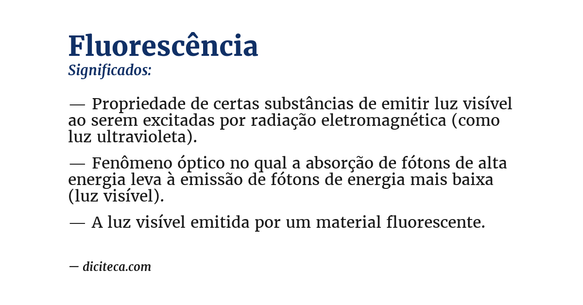 Significado de fluorescência