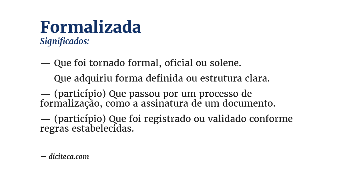 Significado de formalizada