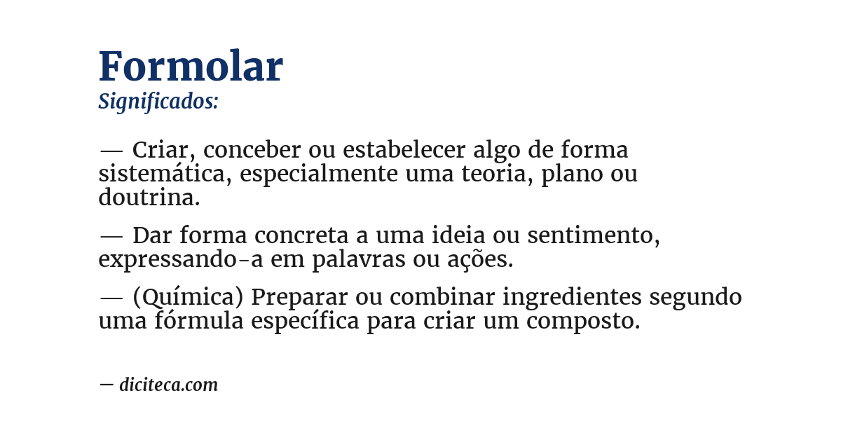 Significado de formolar