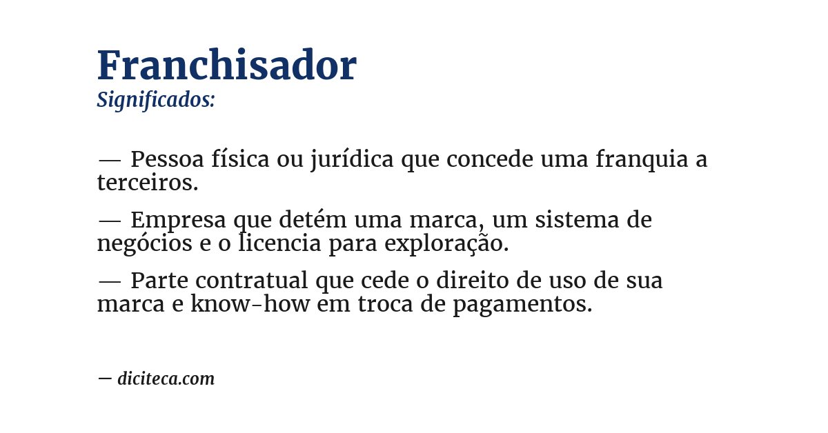 Significado de franchisador