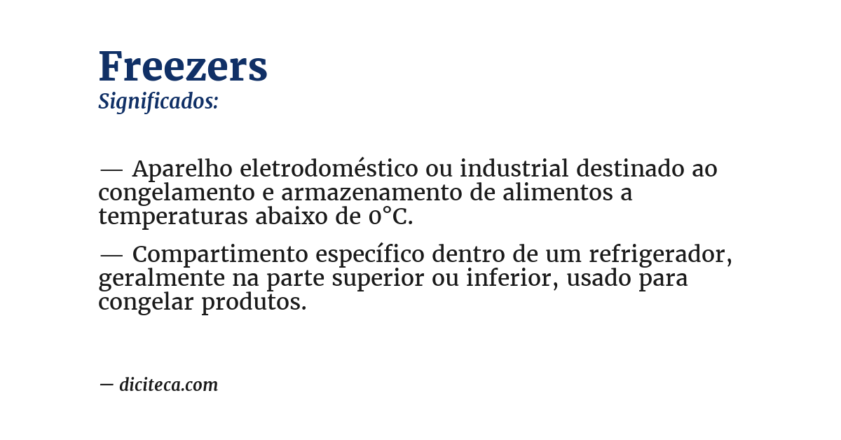 Significado de freezers