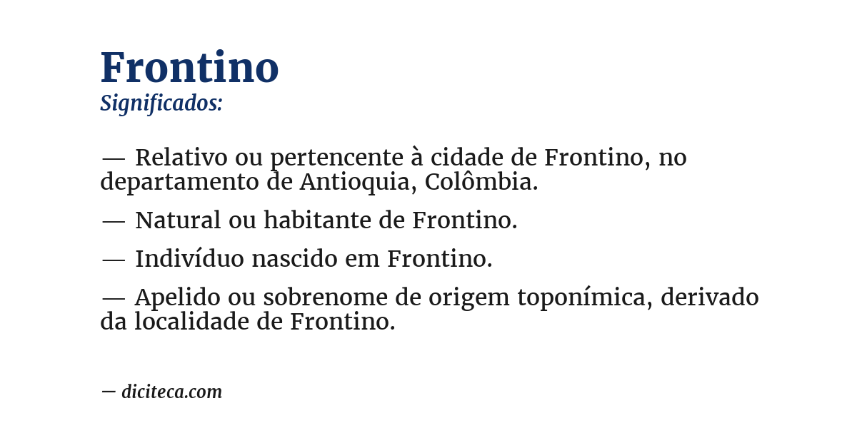 Significado de frontino