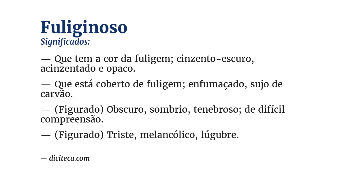 Significado de fuliginoso