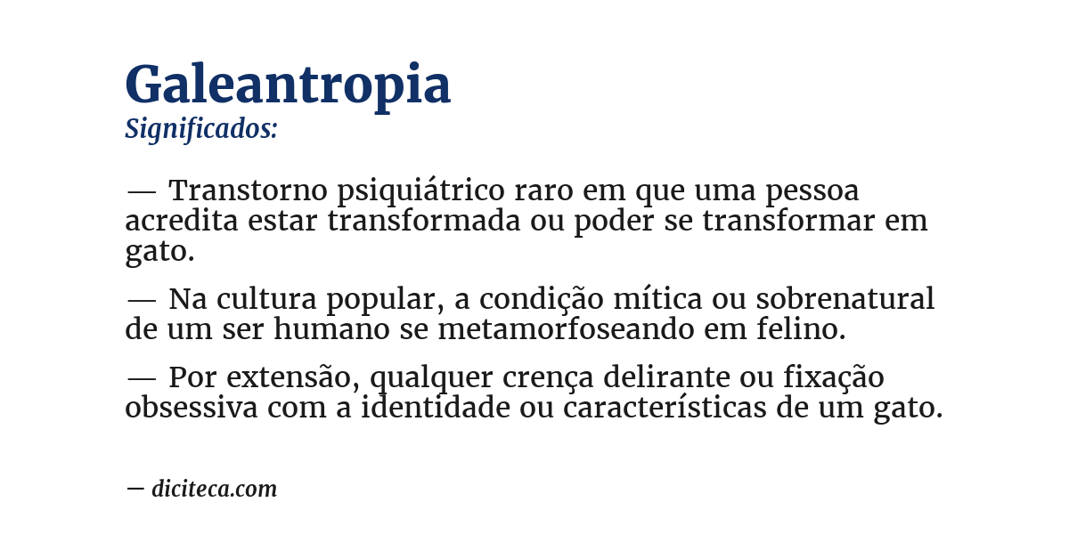 Significado de galeantropia