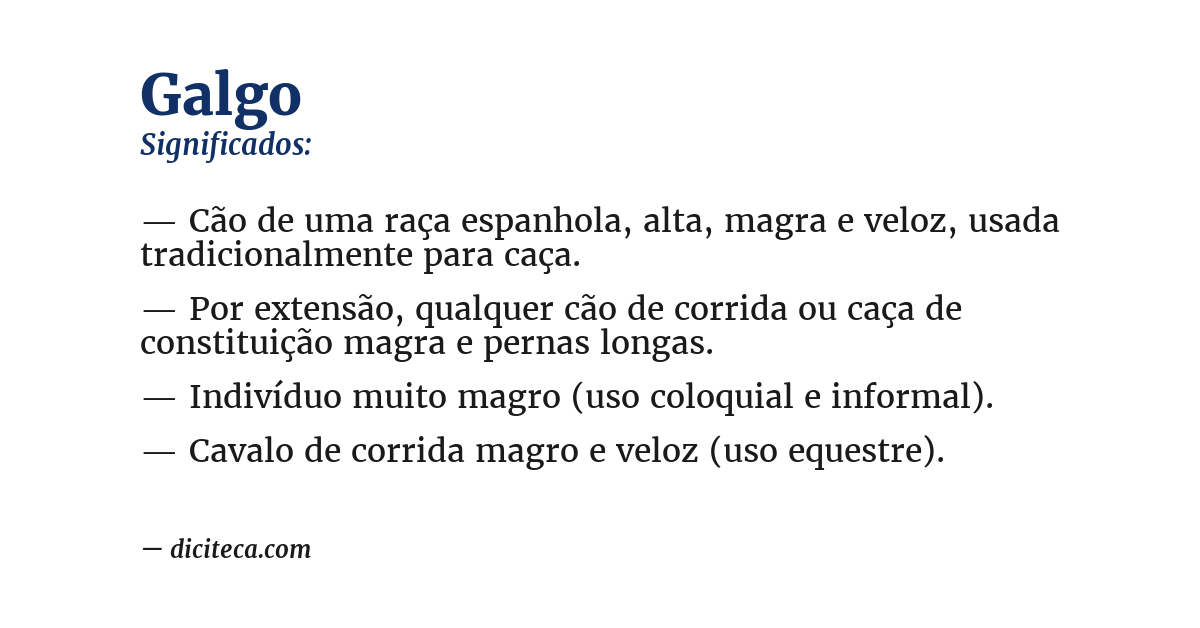 Significado de galgo