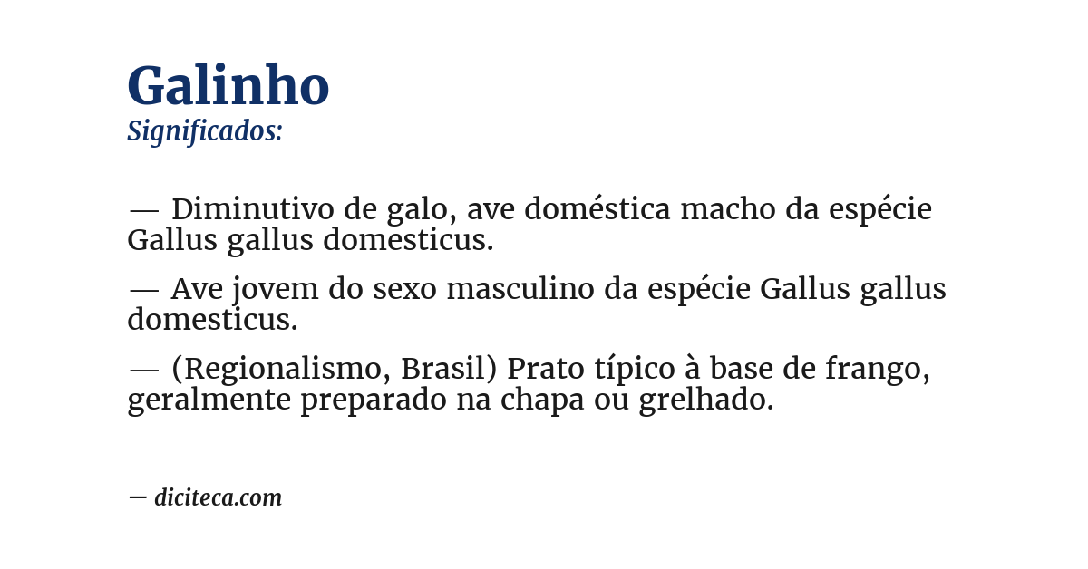 Significado de galinho