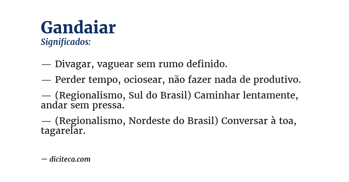 Significado de gandaiar