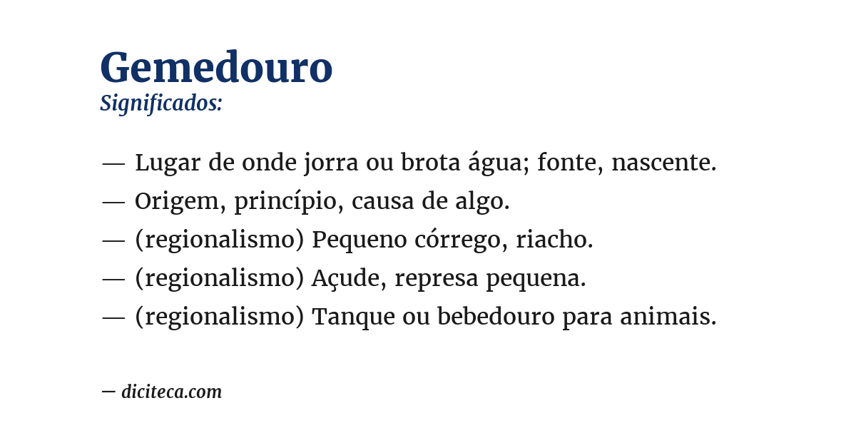 Significado de gemedouro