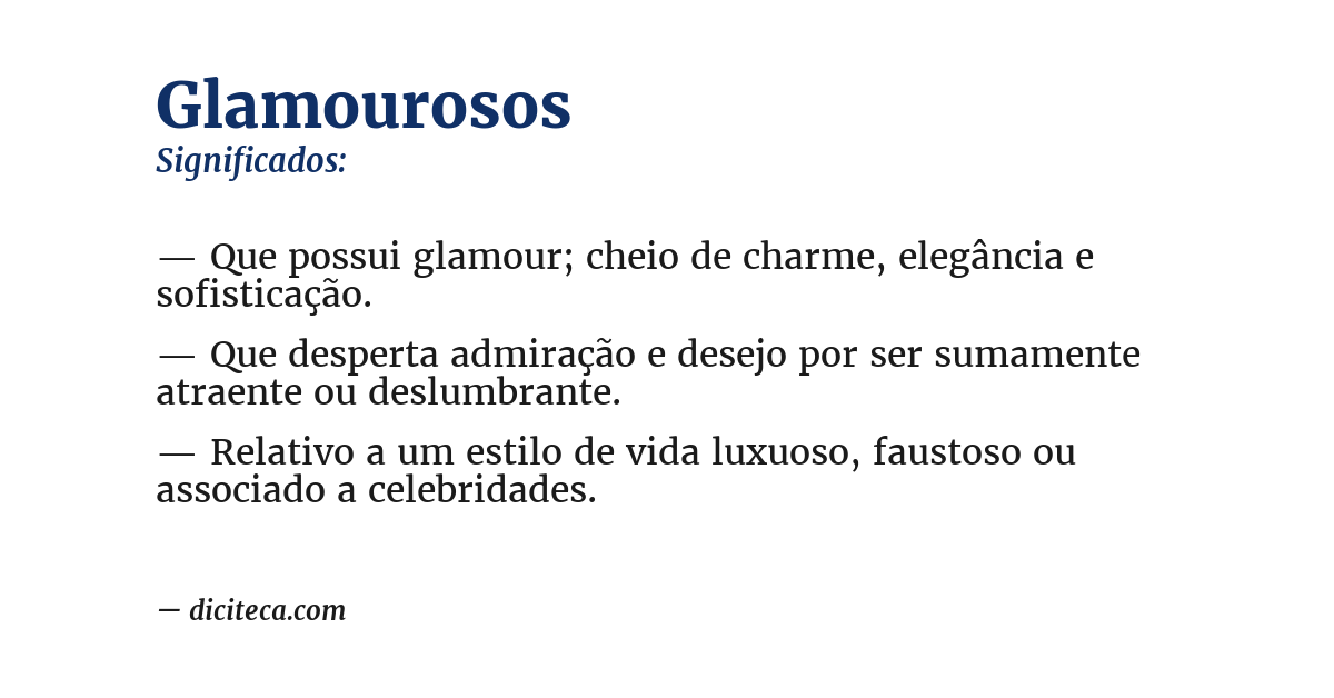 Significado de glamourosos