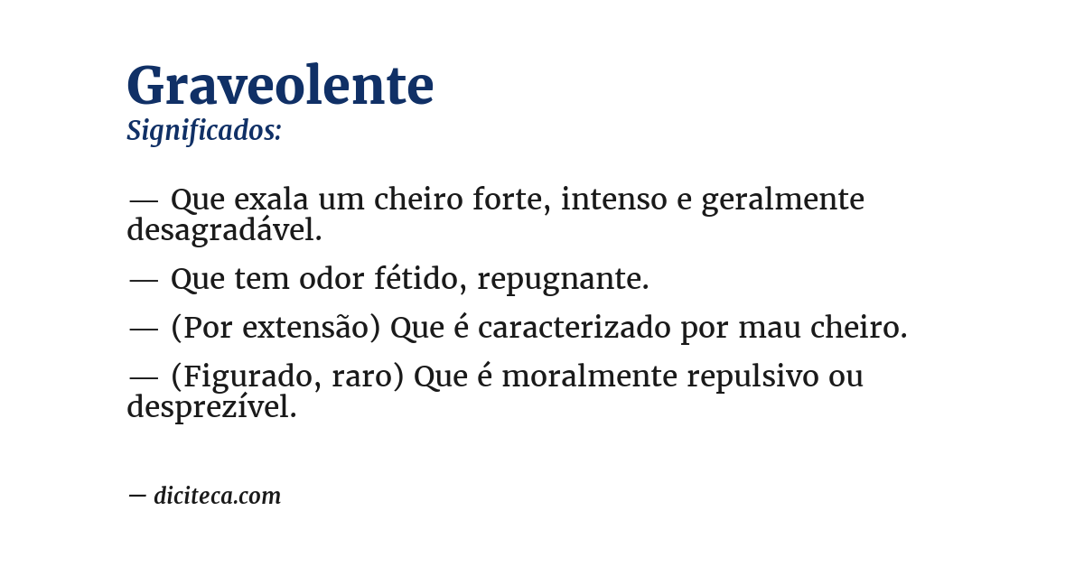 Significado de graveolente