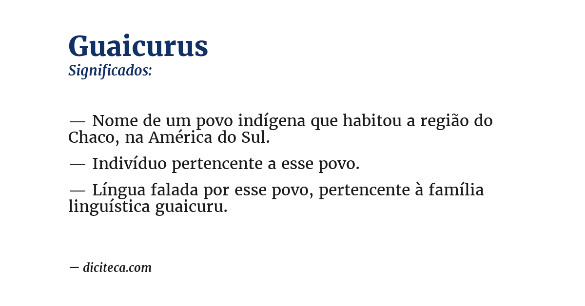 Significado de guaicurus