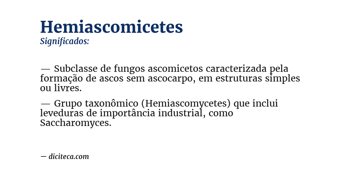 Significado de hemiascomicetes