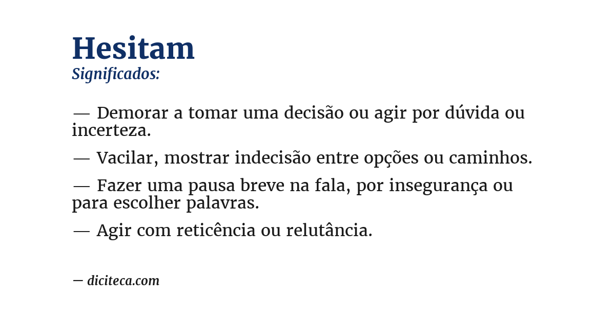 Significado de hesitam