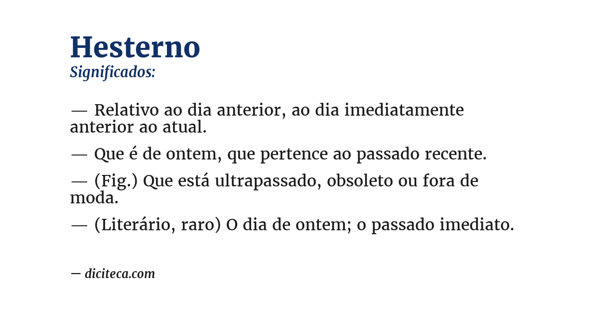 Significado de hesterno