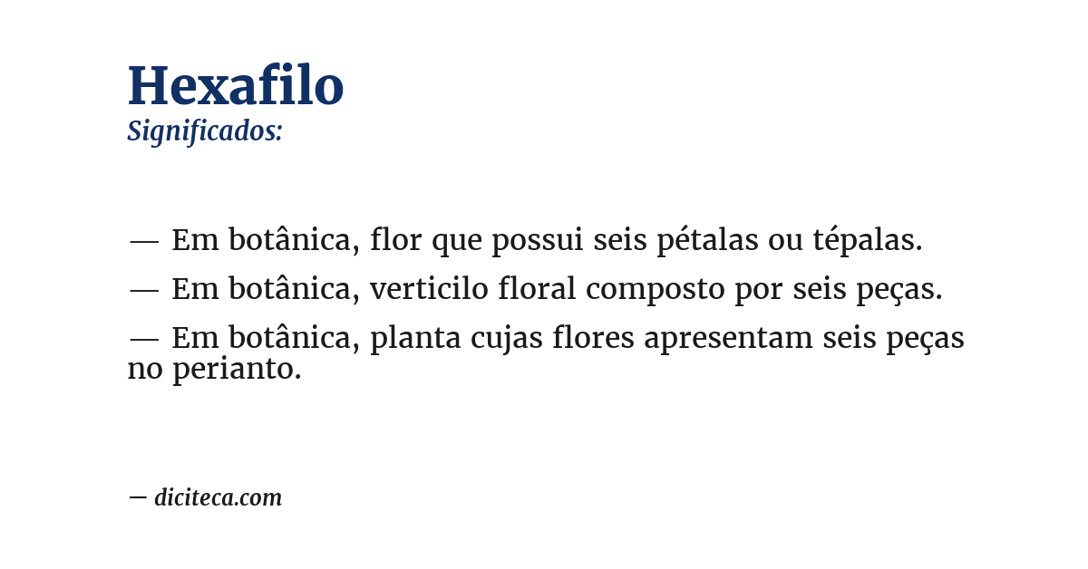 Significado de hexafilo