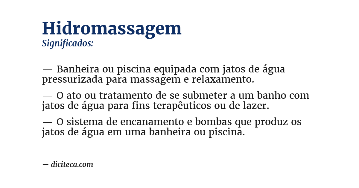 Significado de hidromassagem