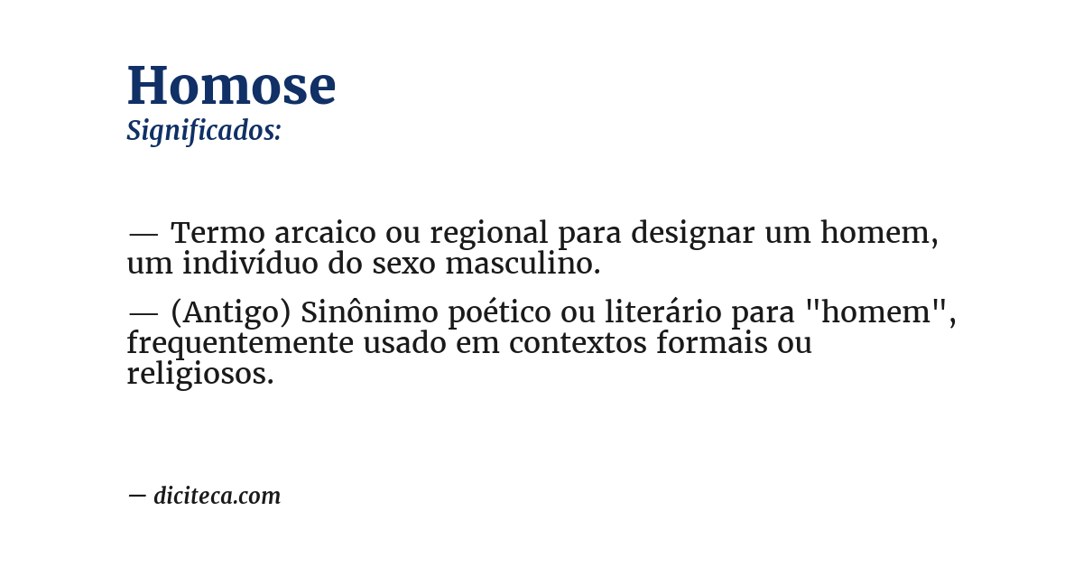 Significado de homose