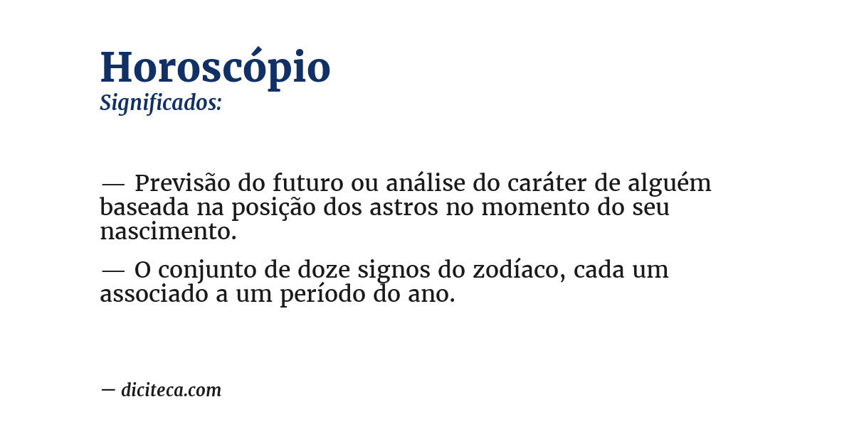 Significado de horoscópio