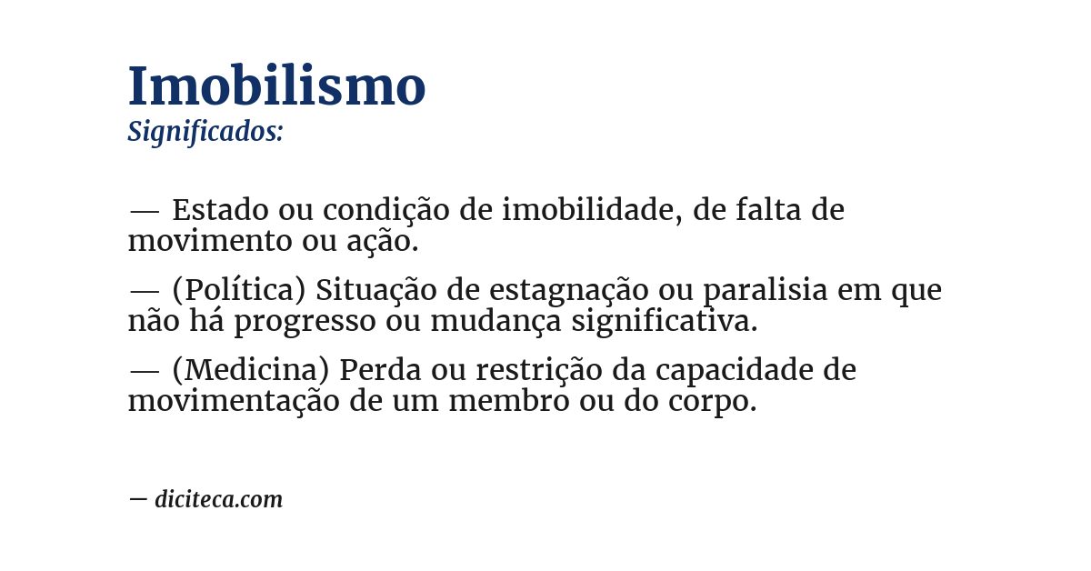 Significado de imobilismo
