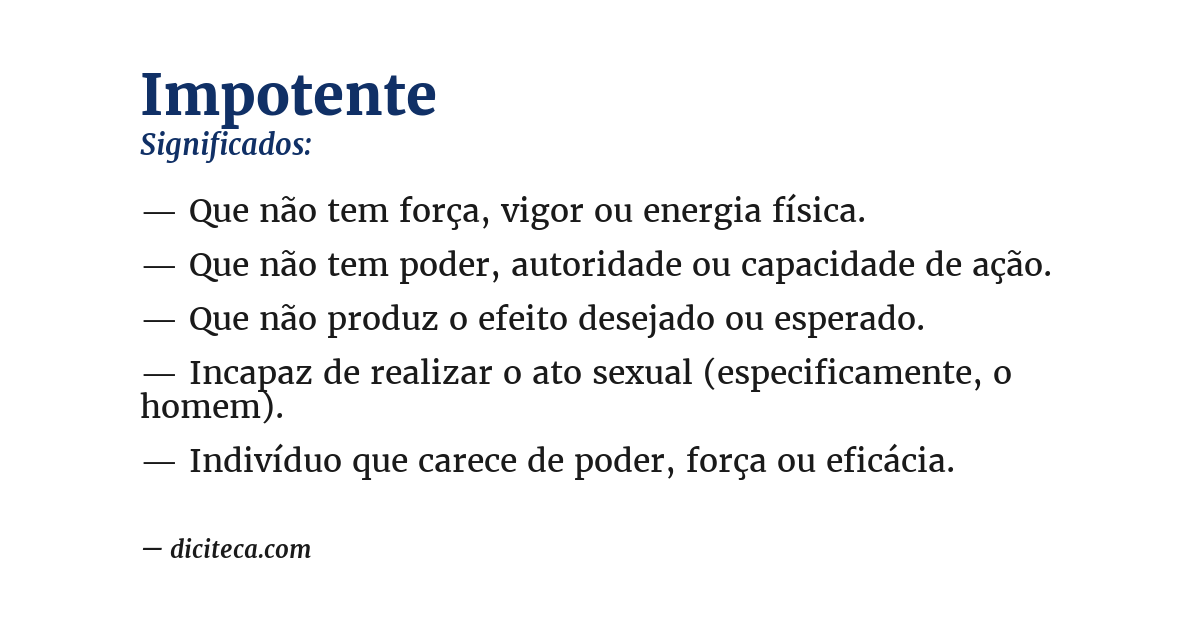 Significado de impotente