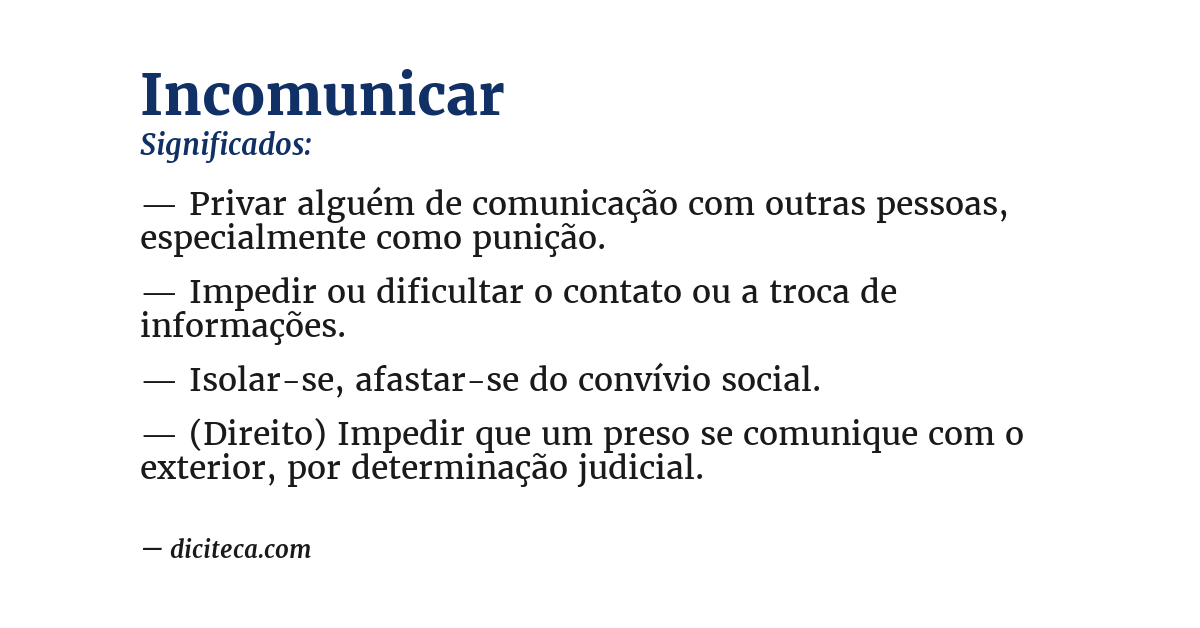 Significado de incomunicar