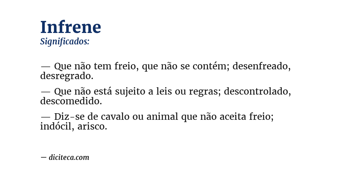 Significado de infrene
