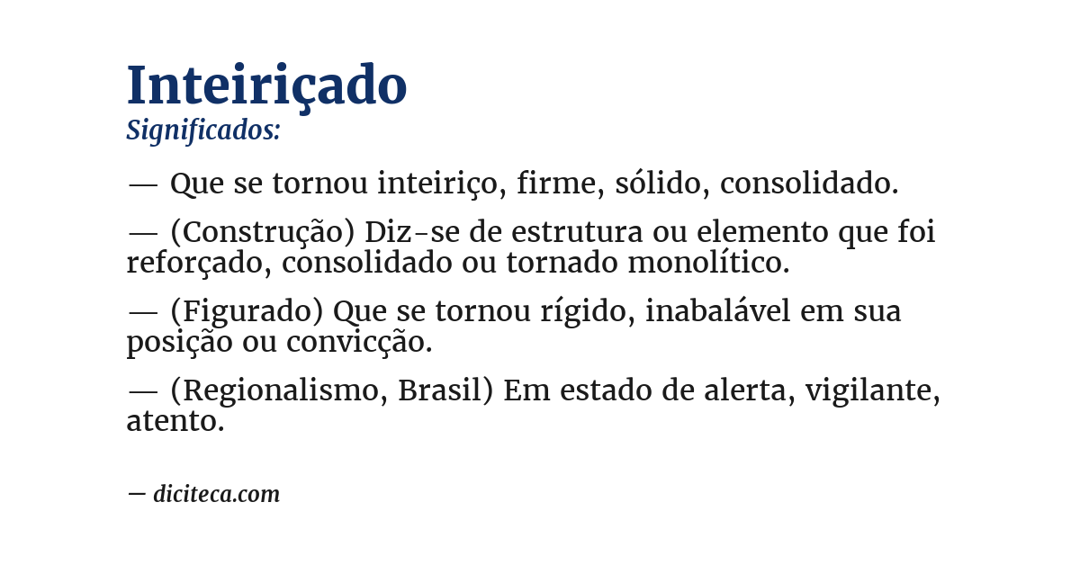 Significado de inteiriçado