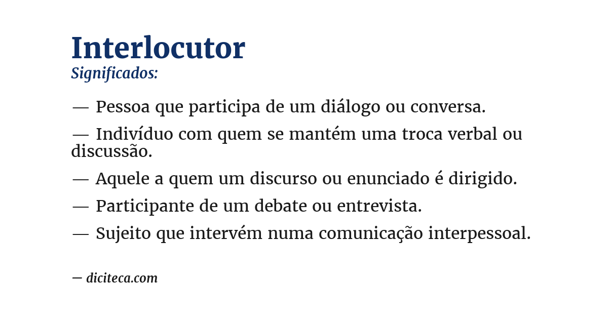 Significado de interlocutor