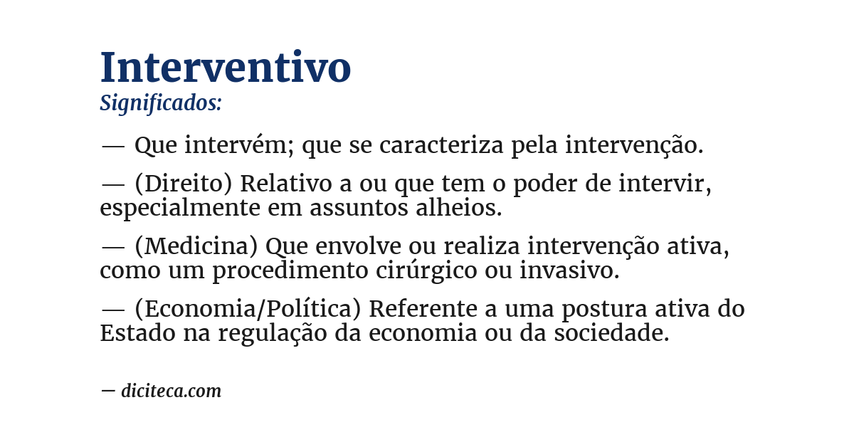 Significado de interventivo