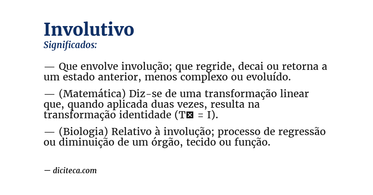 Significado de involutivo