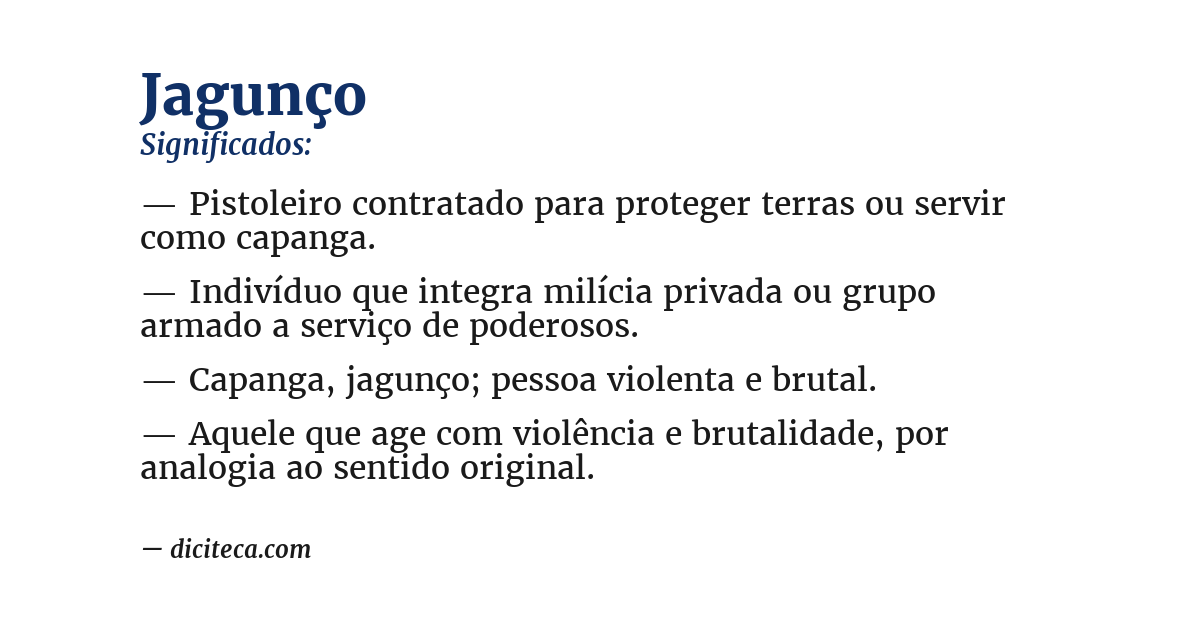 Significado de jagunço