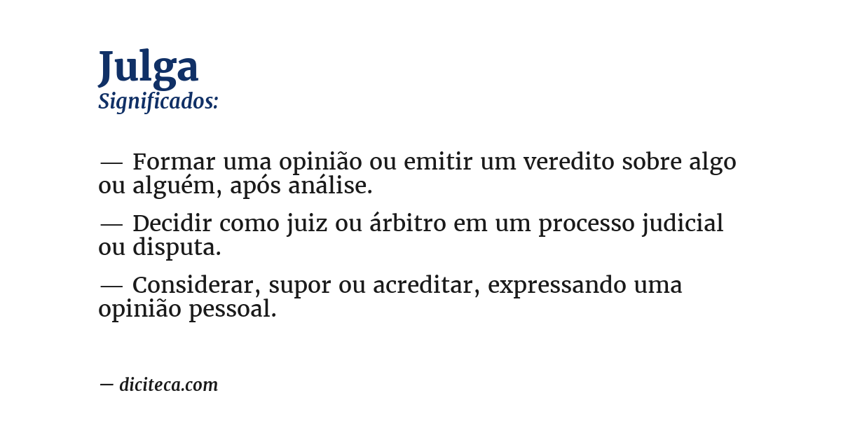 Significado de julga