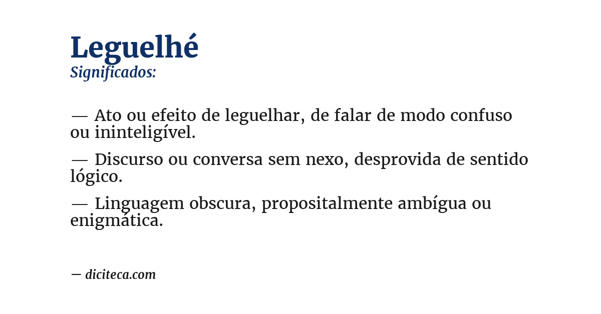 Significado de leguelhé