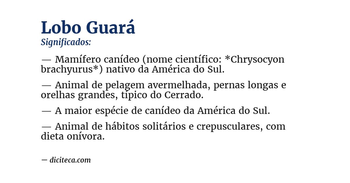 Significado de lobo guará