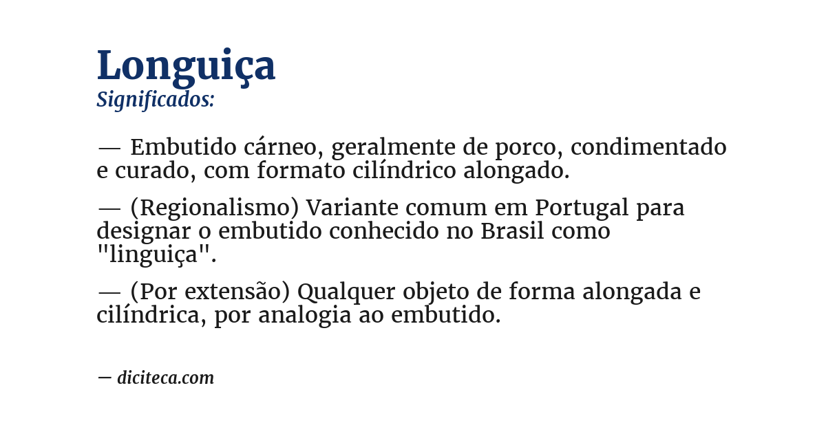Significado de longuiça
